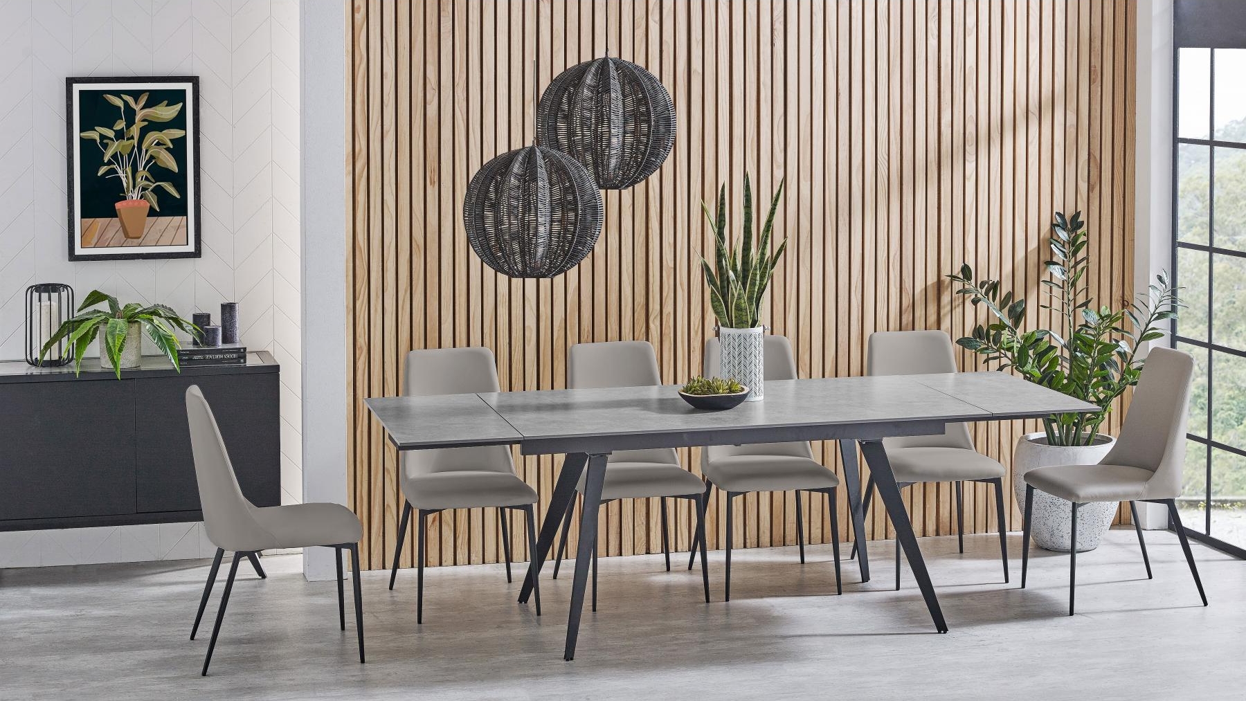 Kavaro 7Piece Extension Dining Setting Taupe Harvey Norman