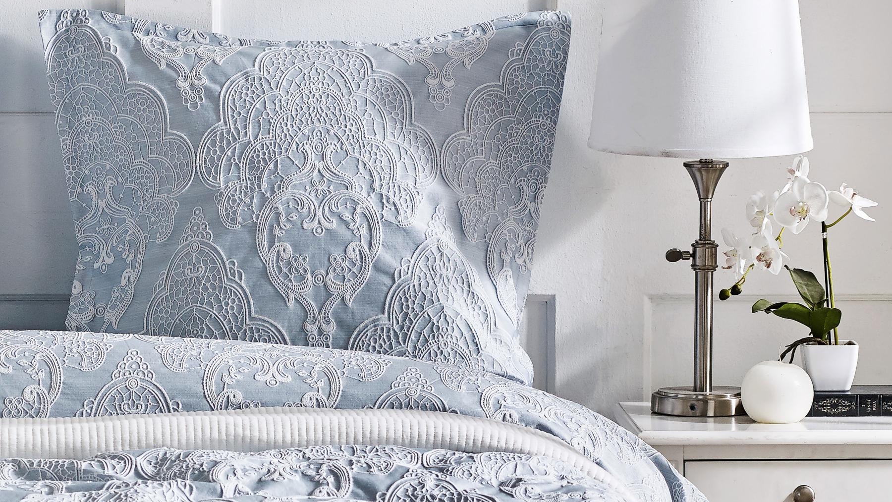 L'Avenue Helina Powder Blue European Pillowcase