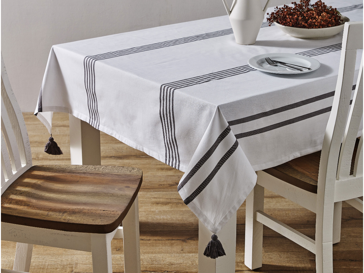 L'Avenue Cancun Charcoal Tablecloth - 150cm x 250cm