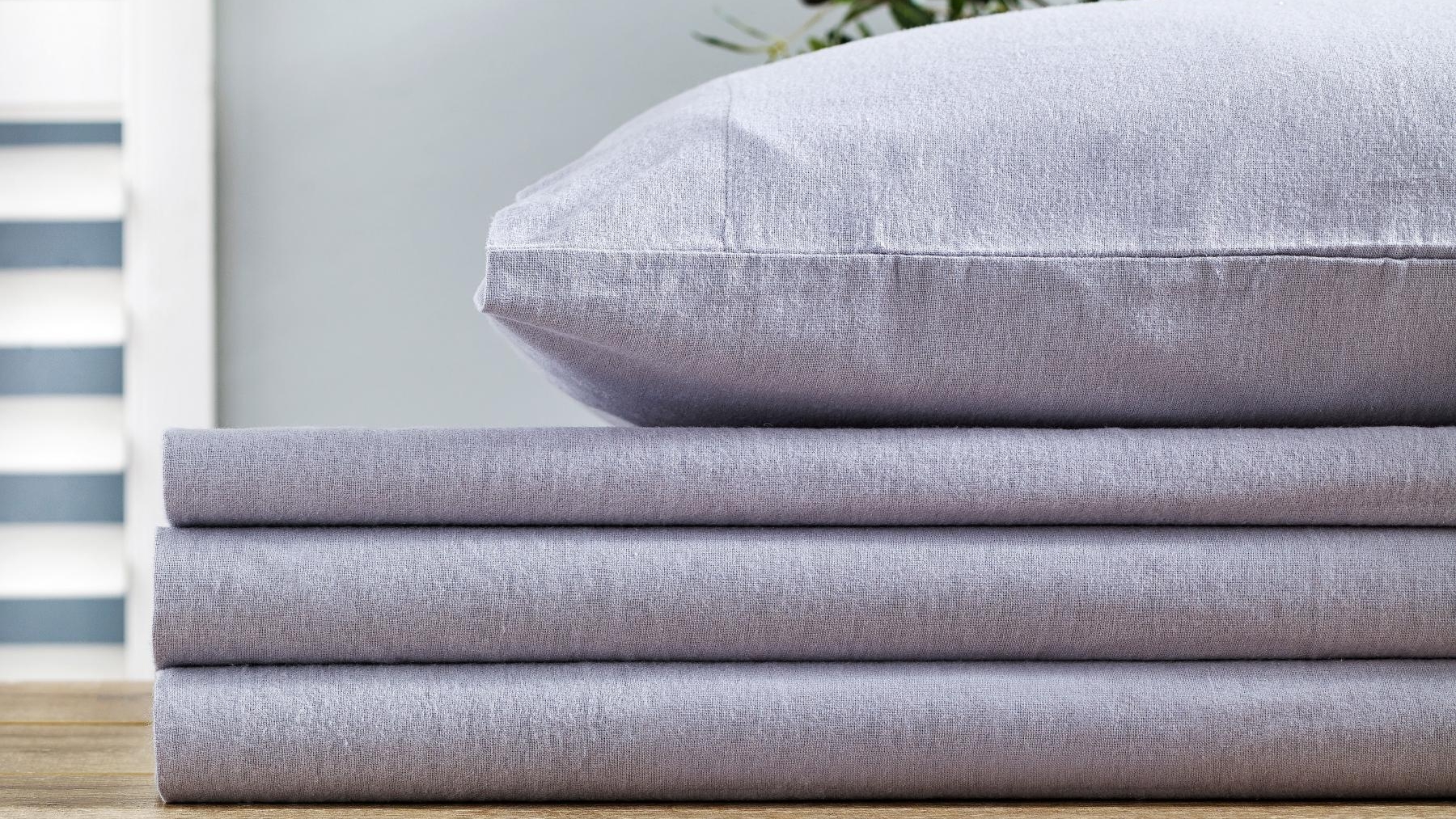 Flannelette Grey Sheet Set - Single