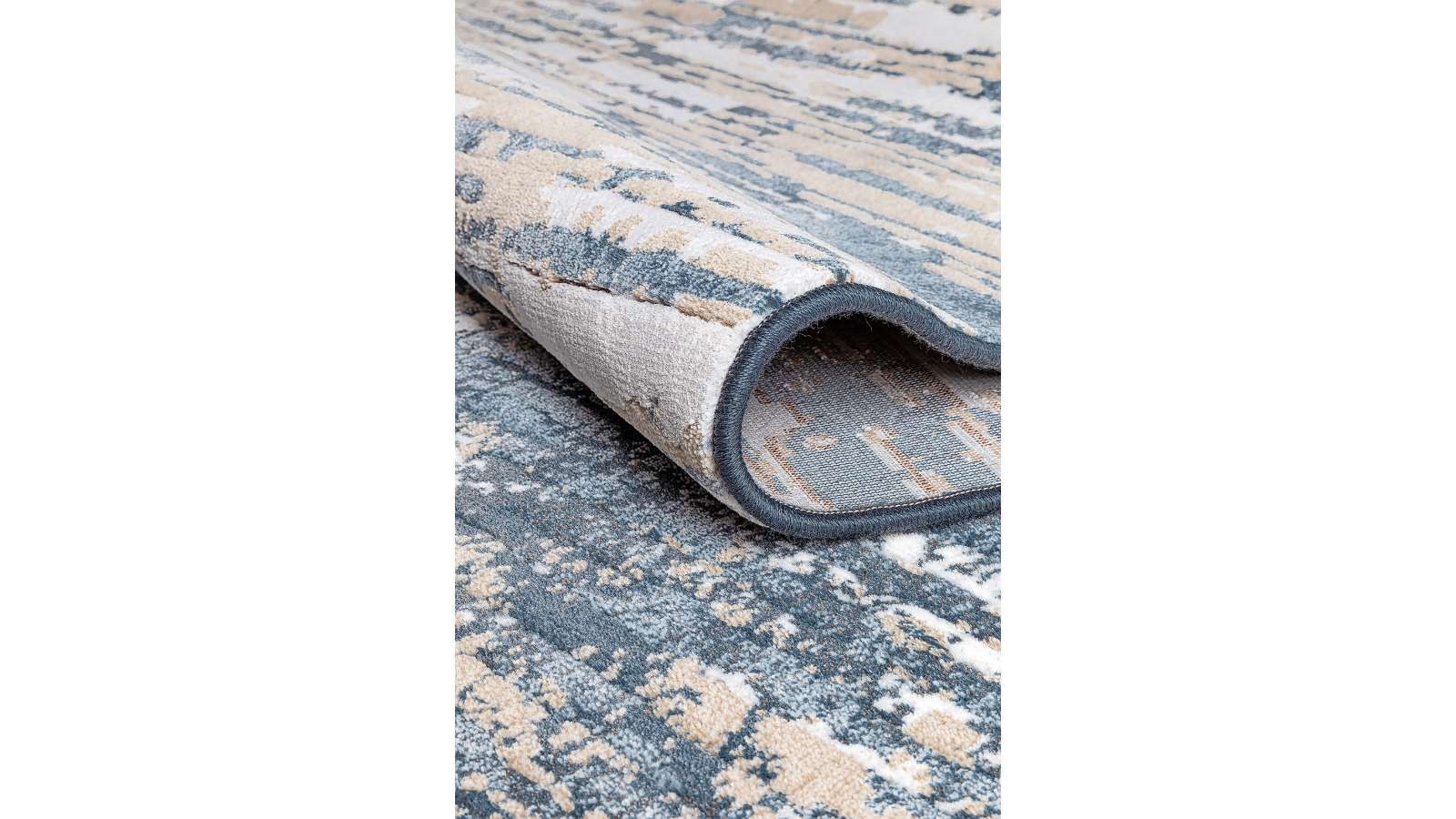 Piazzo Distressed Blue Cream Large Rug Harvey Norman