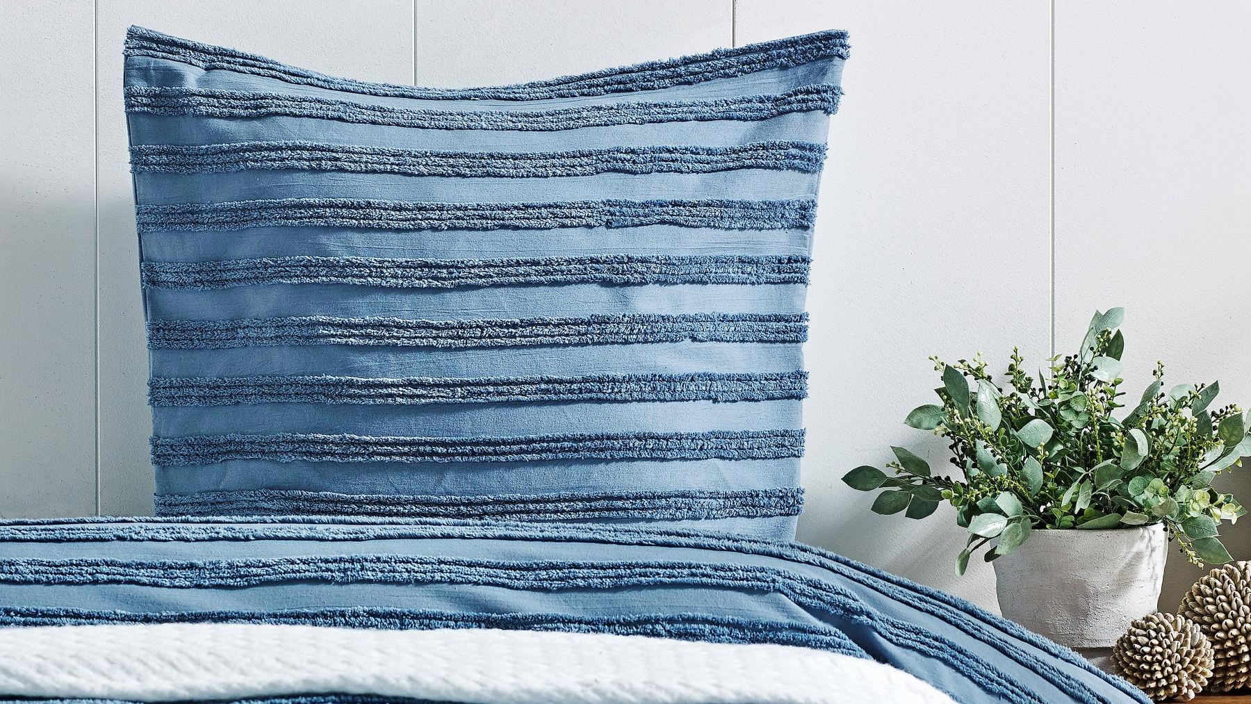 L'Avenue Amalfi Tufted Winter Sky Blue European Pillowcase