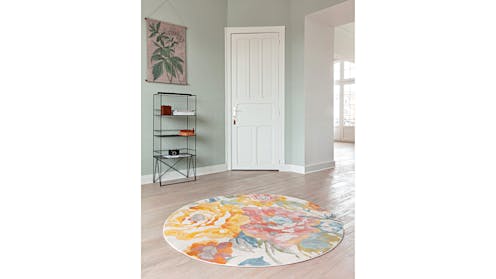 Bloom Floral Pink Round Large Rug | Harvey Norman