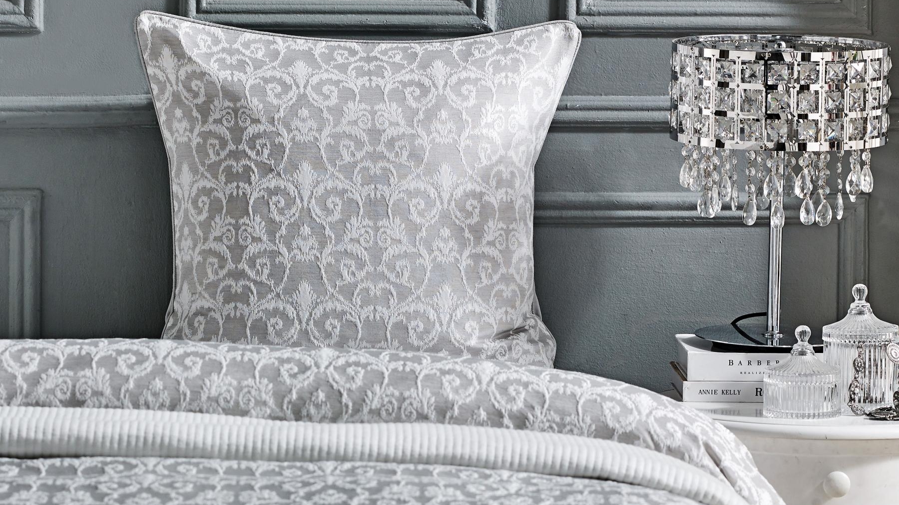 L'Avenue Luxury Vivian Silver European Pillowcase