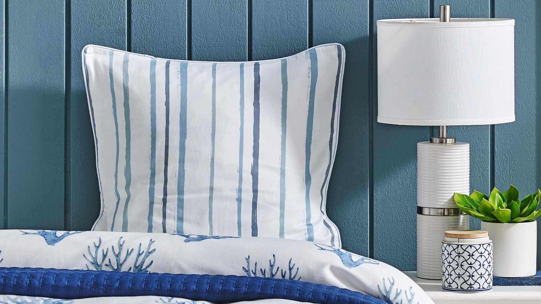 L'Avenue Coral Blue European Pillowcase