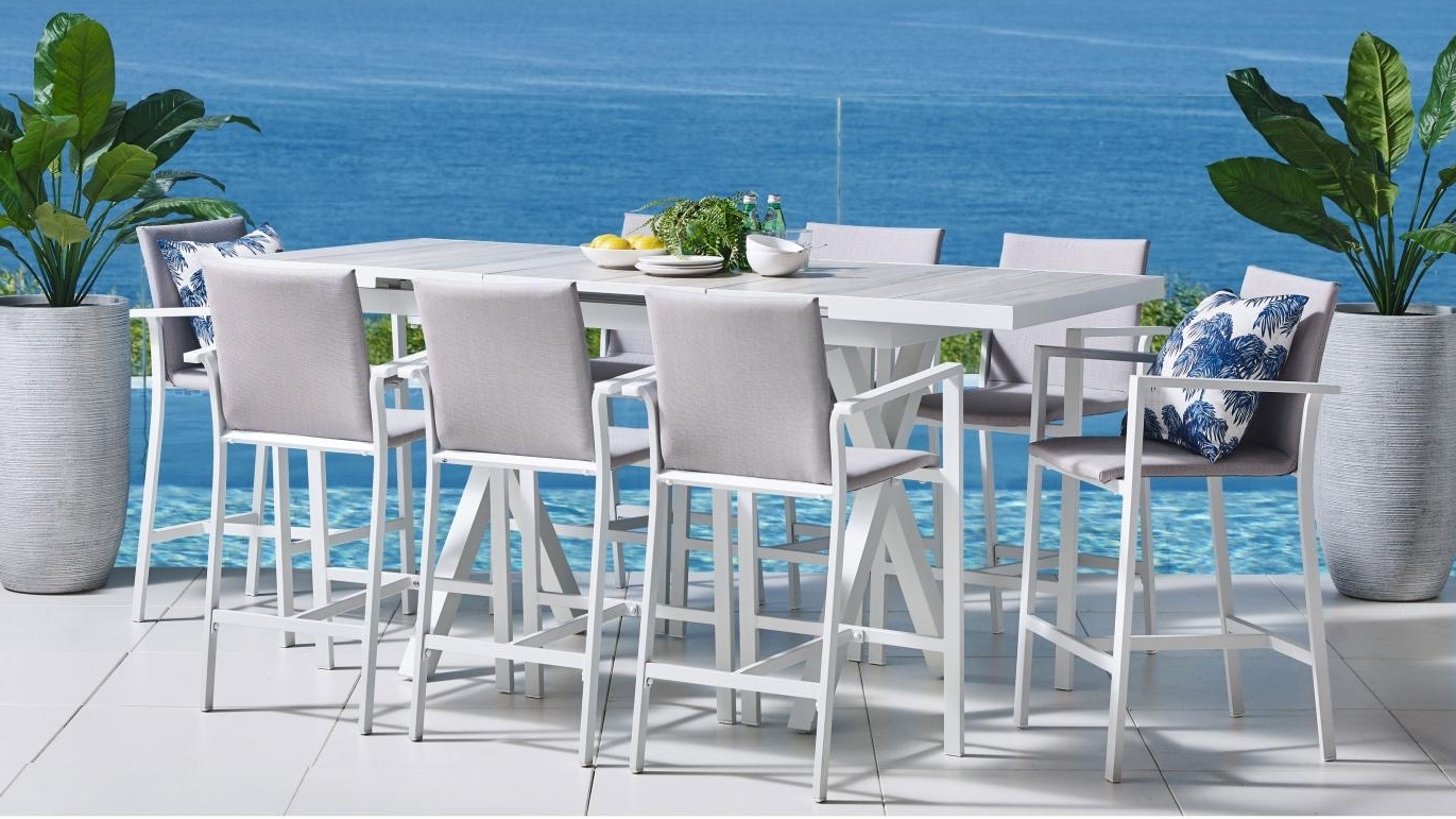 Lucca II 9 Piece Outdoor Extension Bar Setting Harvey Norman