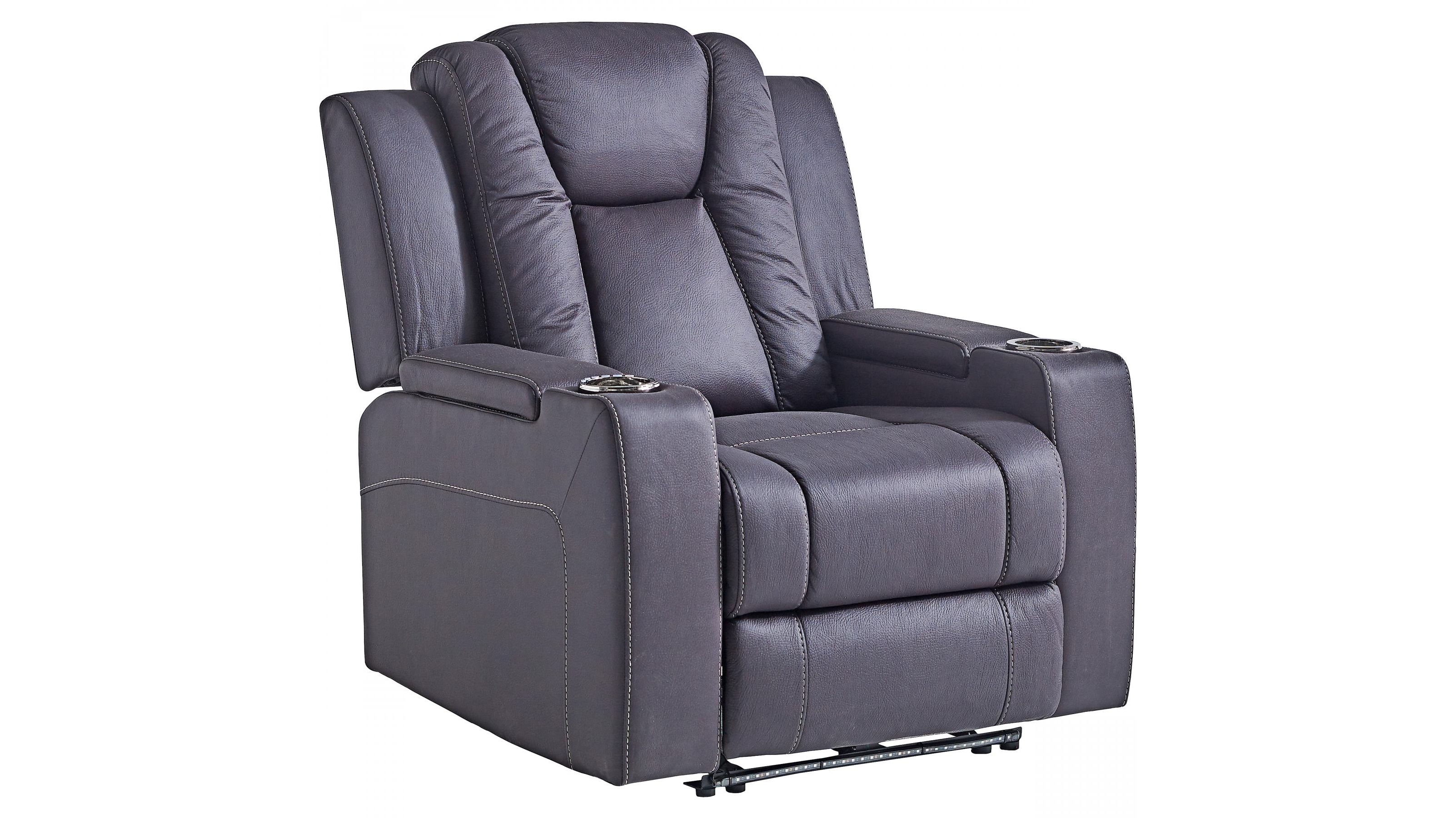 Whitehaven Fabric Recliner Armchair Jet Harvey Norman