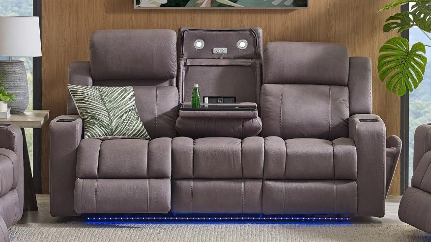 Kino 3Seater Fabric Powered Recliner Sofa Ash Harvey Norman