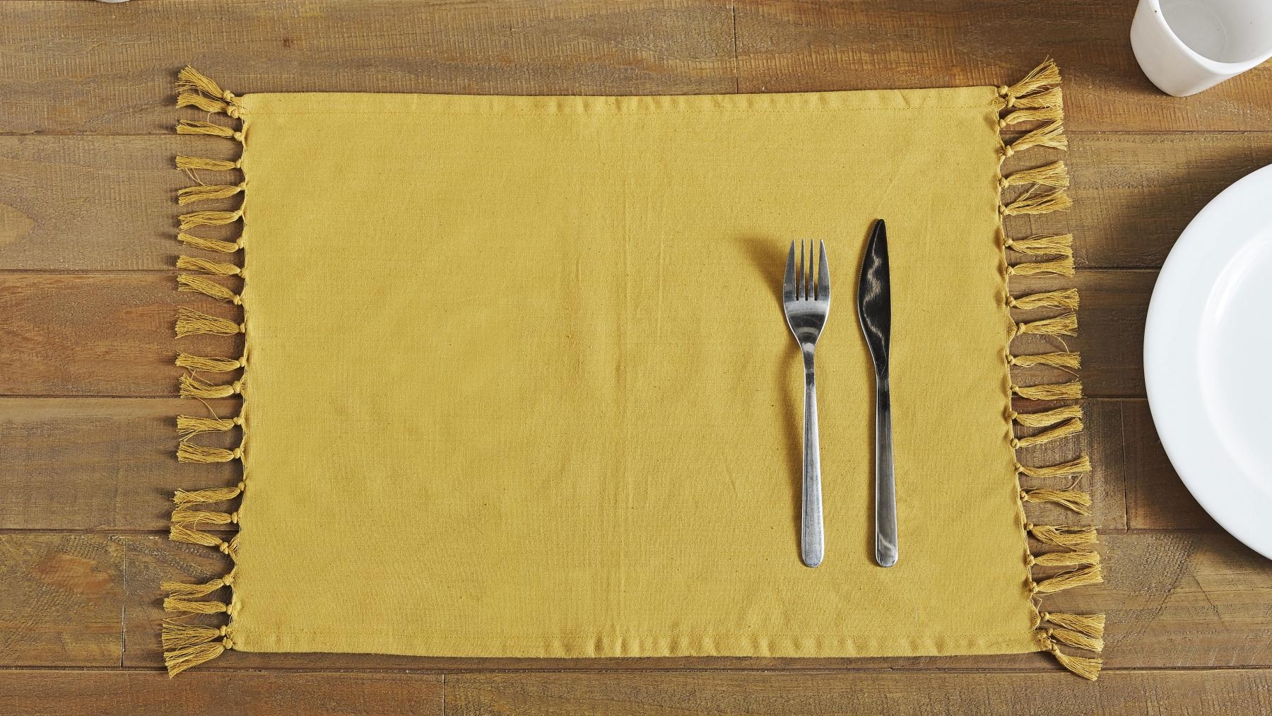 L'Avenue Fringed Mustard Placemat