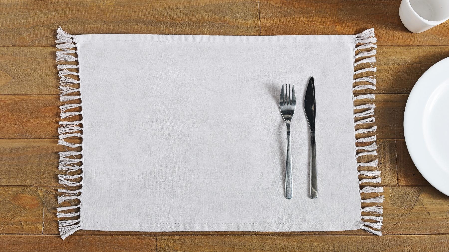 L'Avenue Fringed Silver Placemat
