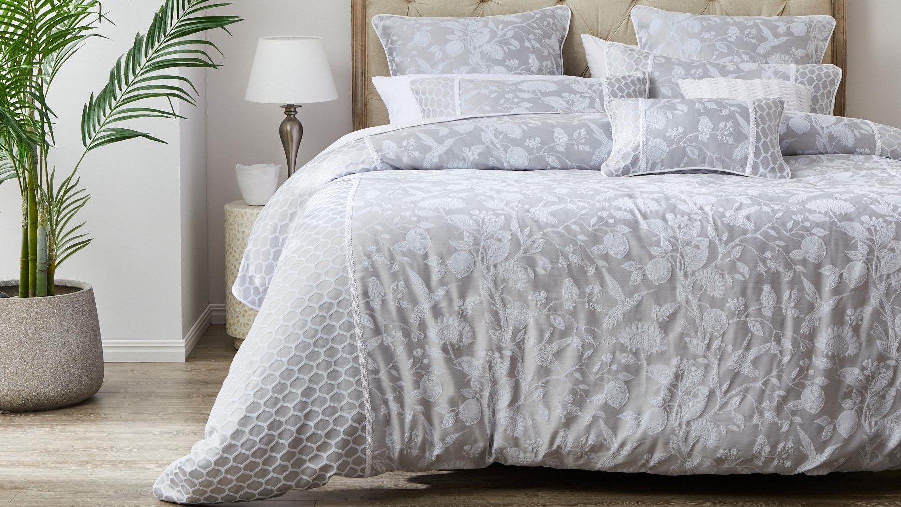Philomena Dove Quilt Cover Set - Queen