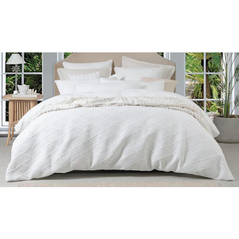 Farley White Quilt Cover Set - King