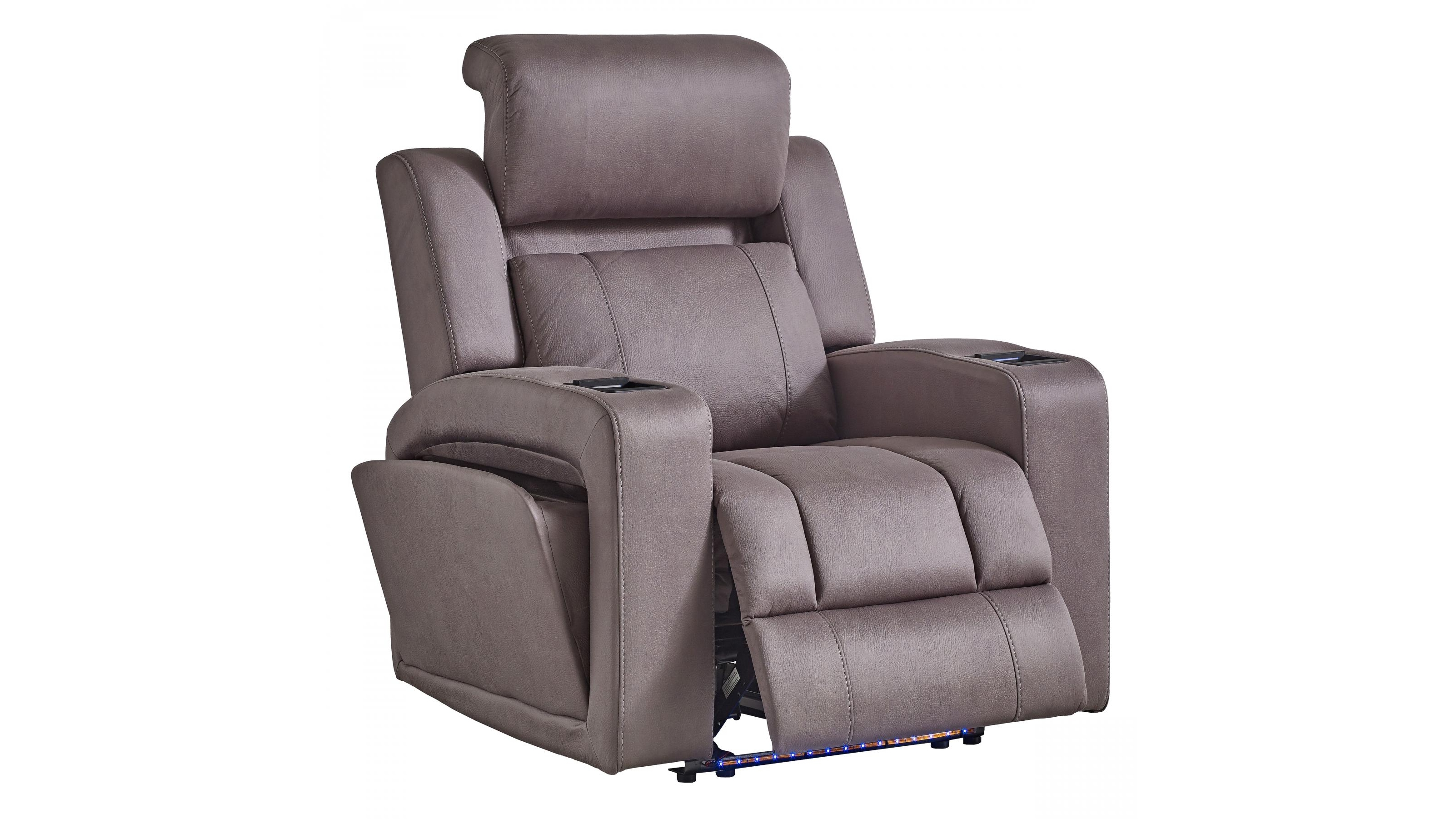 Kino Fabric Powered Recliner Armchair - Ash