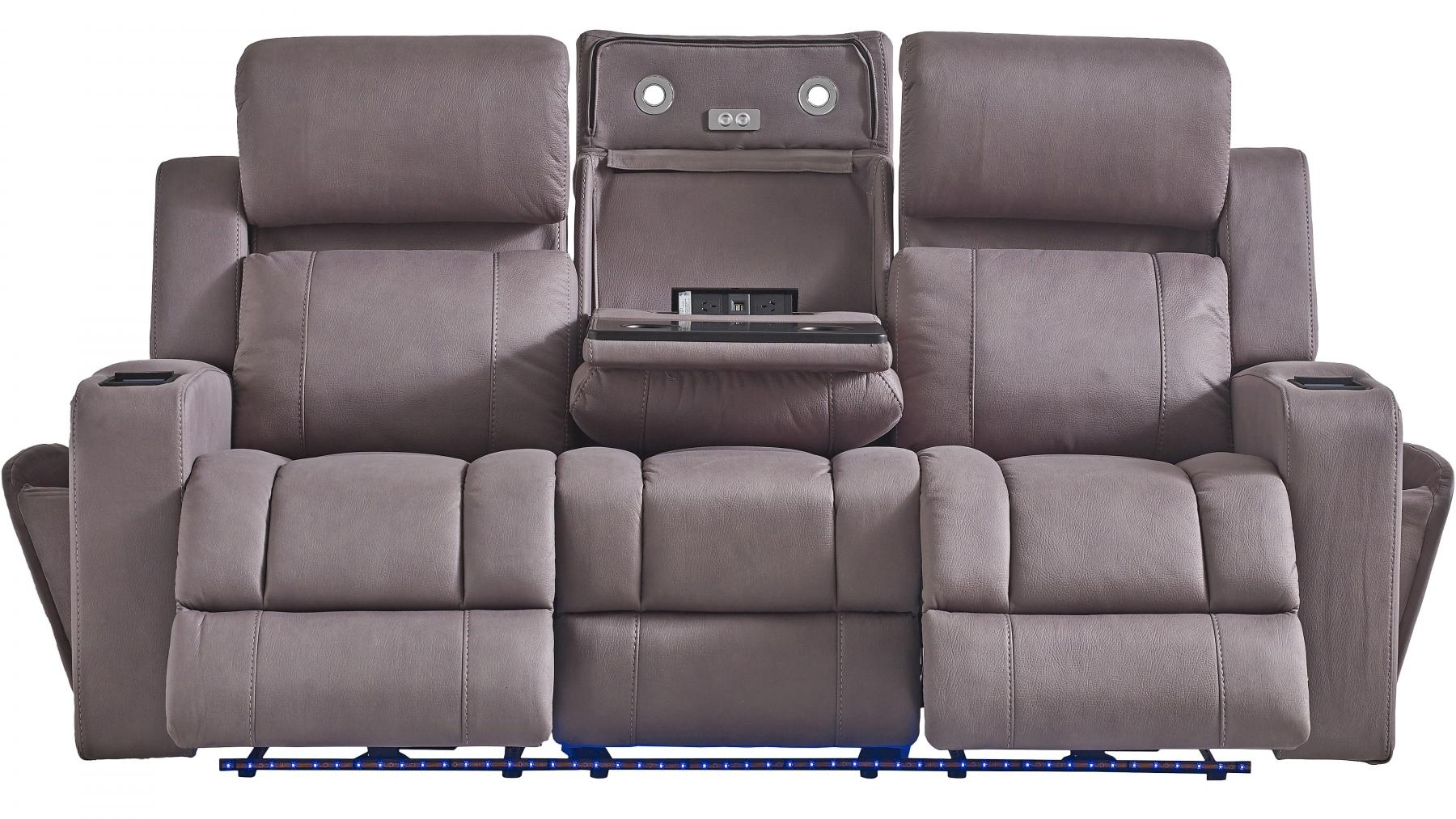 Kino 3Seater Fabric Powered Recliner Sofa Ash Harvey Norman