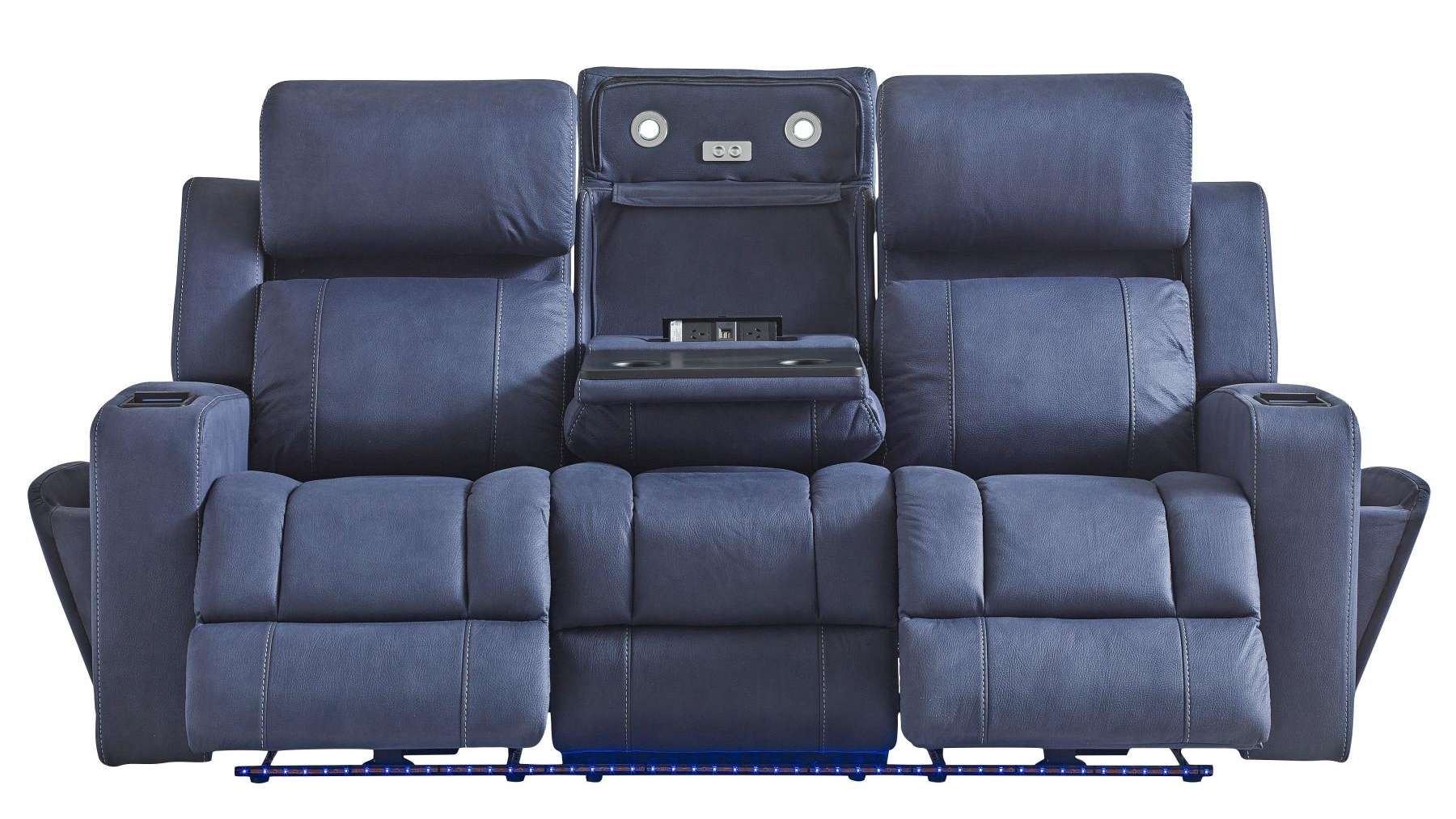 Kino 3Seater Fabric Powered Recliner Sofa Aegean Harvey Norman
