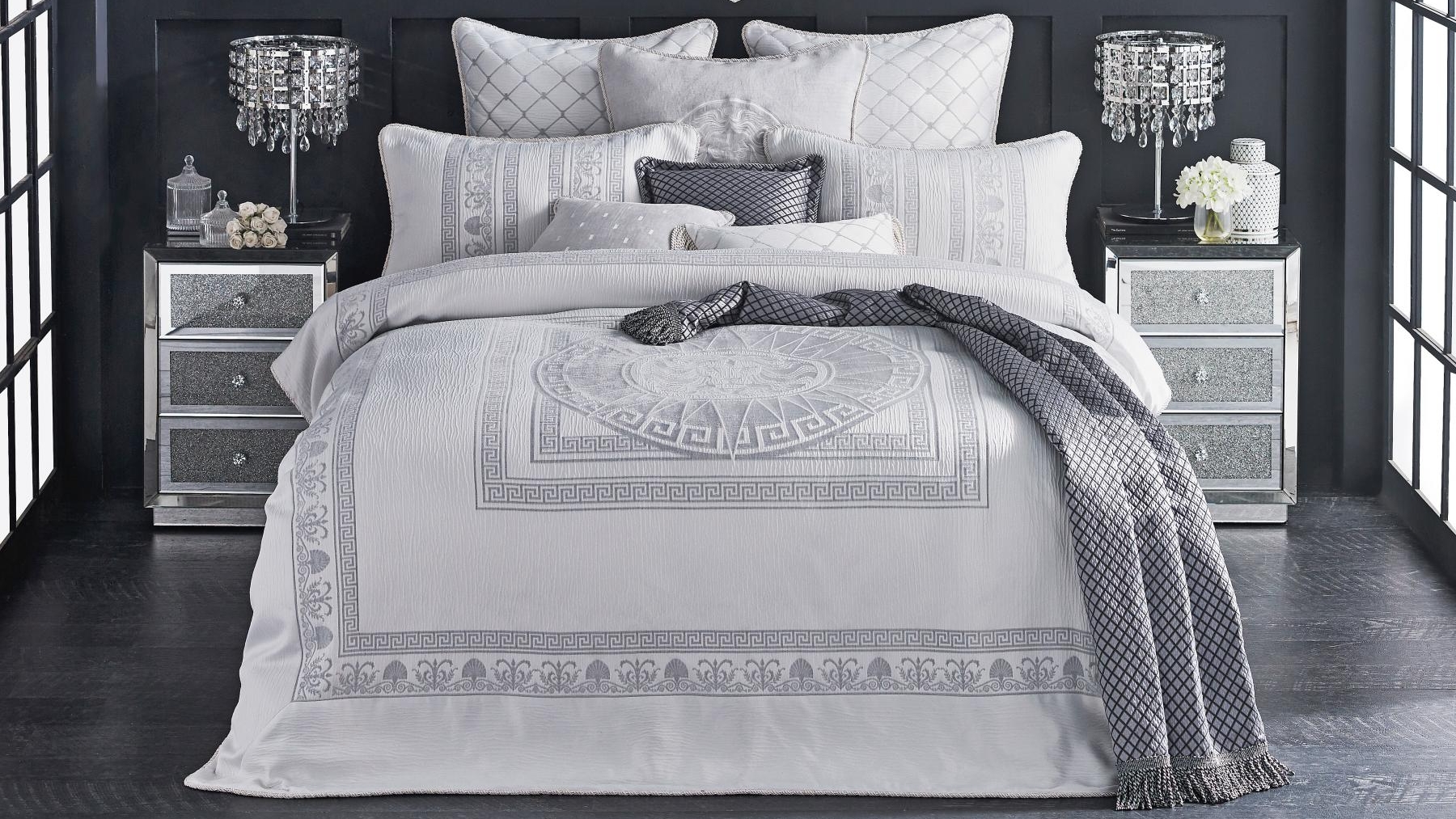 Massimo Silver Quilt Cover Set - Queen