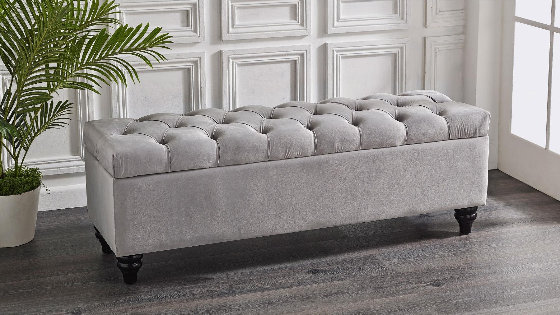 Rania Large Blanket Box - Silver