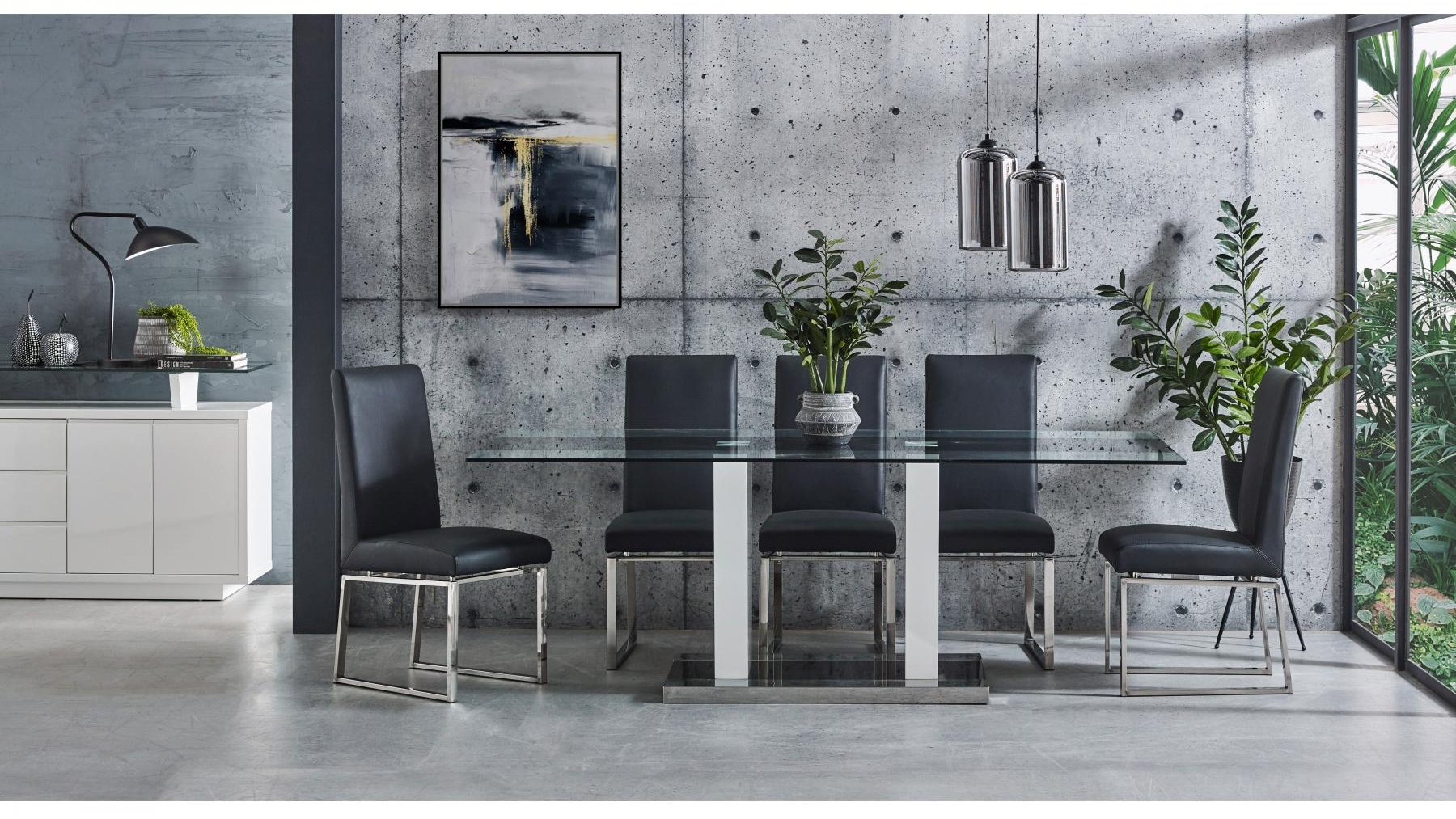 Beta 9Piece Dining Setting with Black Chairs Harvey Norman