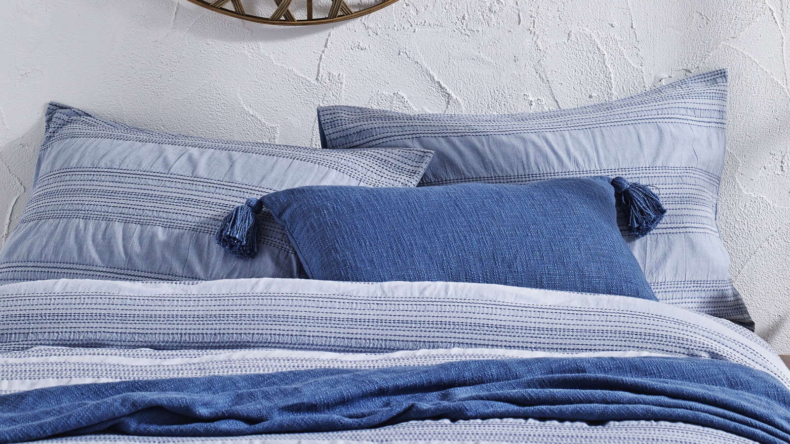 L'Avenue Emmy Chambray Quilt Cover Set Double Harvey Norman