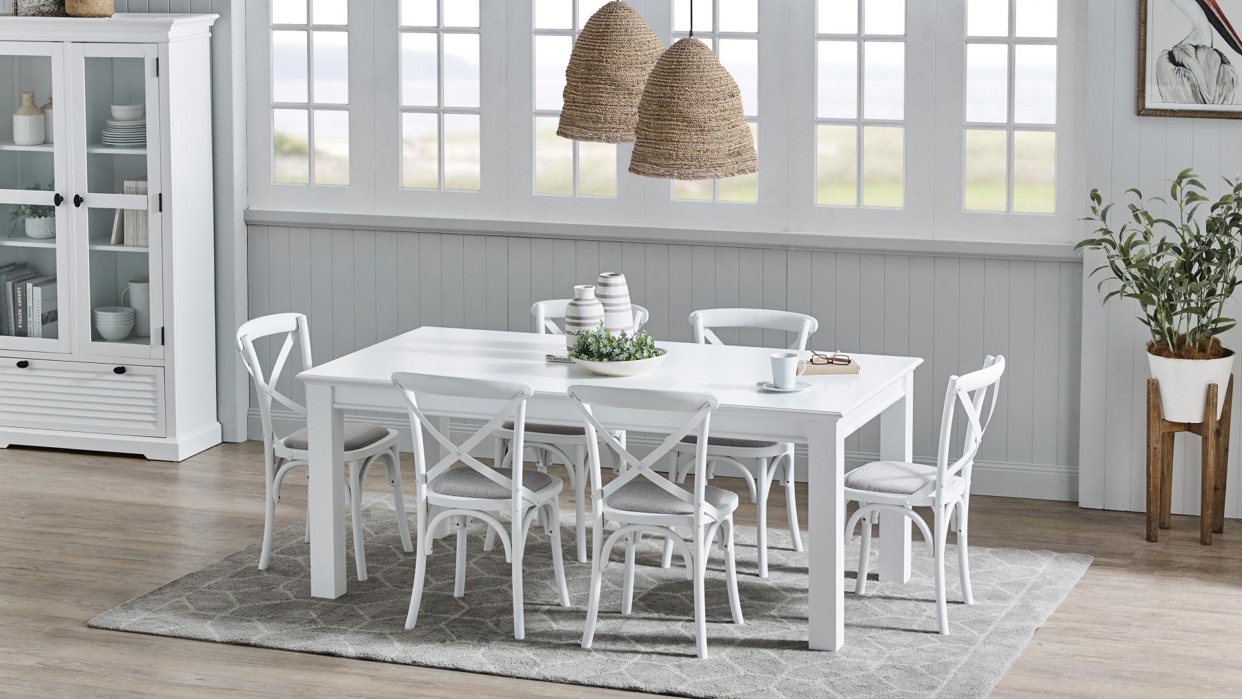 Alabama 7Piece Dining Setting with Marlow MKII CrossBack Dining Chair Harvey Norman