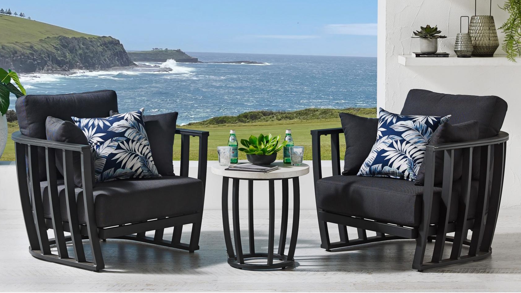 Karolina 3-Piece Outdoor Chat Setting - Black