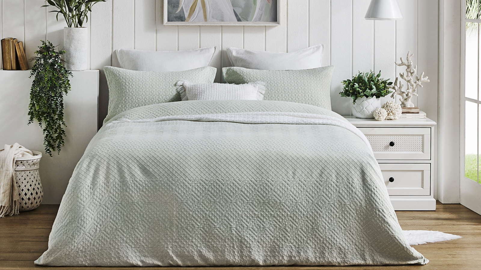 L'Avenue Maia Seafoam Quilt Cover Set - Queen