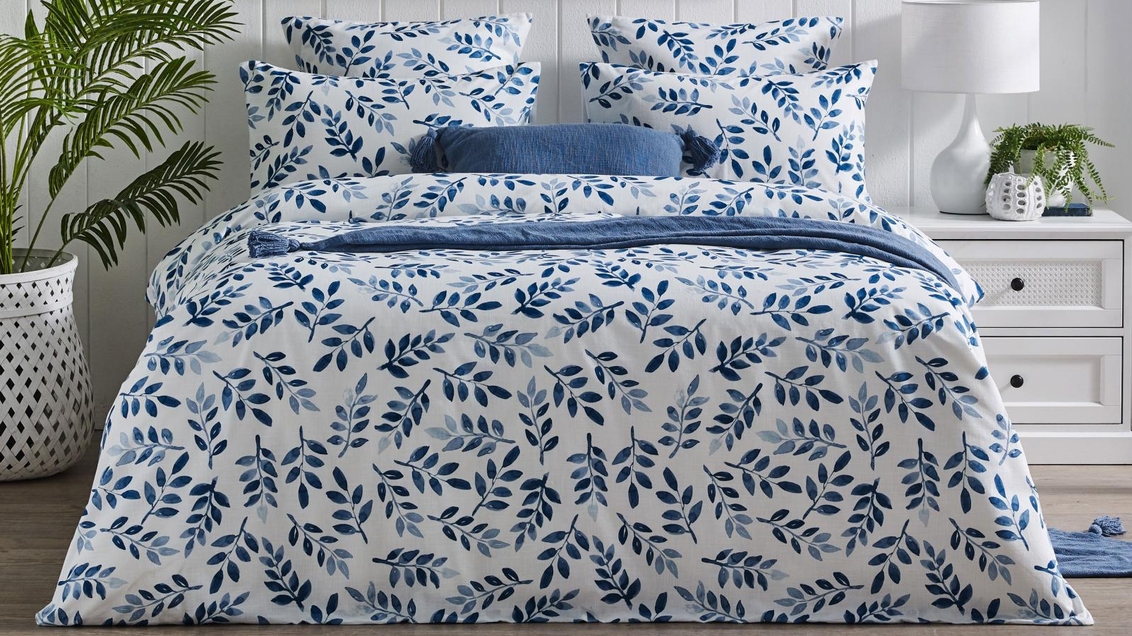 L'Avenue Enya Blue Quilt Cover Set - Double