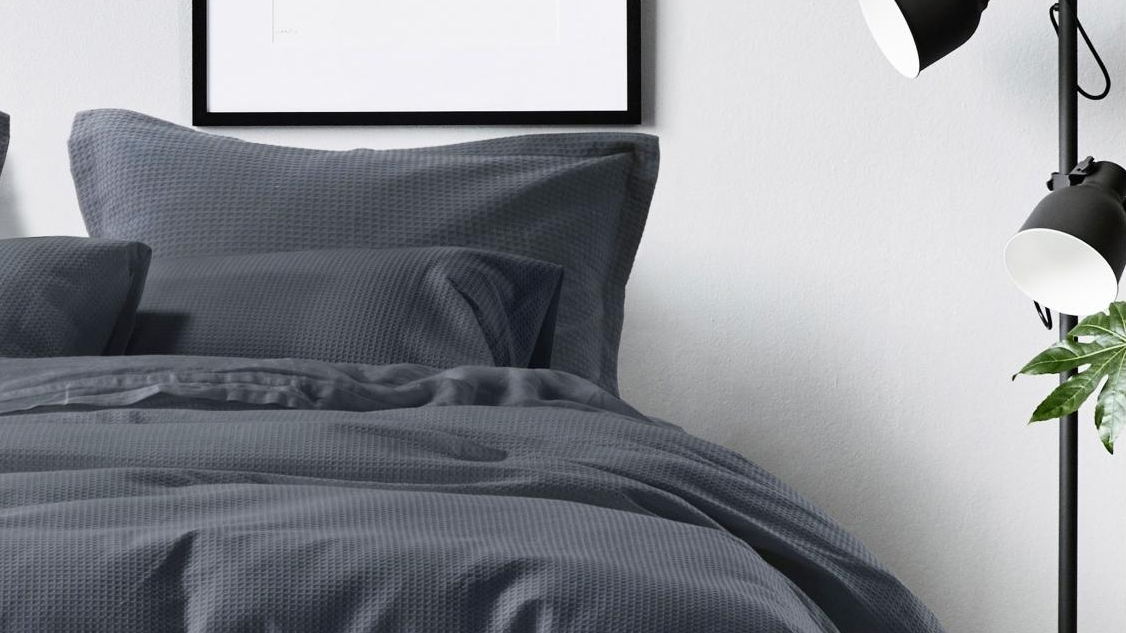 Capri Waffle Charcoal European Pillowcase