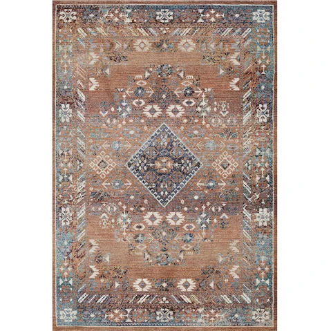 Highfield Motif Coral Boarder Rug
