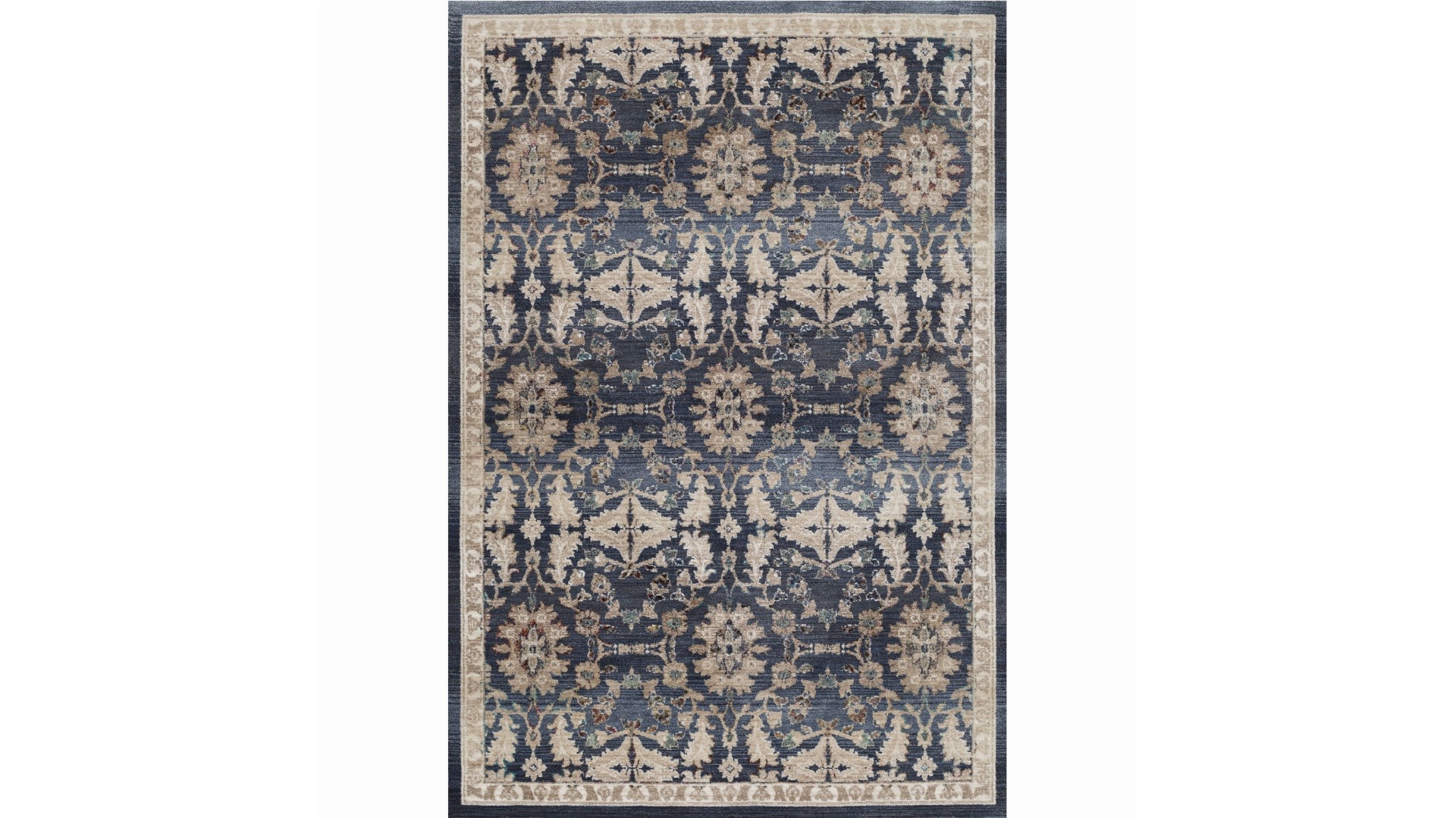 Highfield Floral Blue Boarder Rug - Large