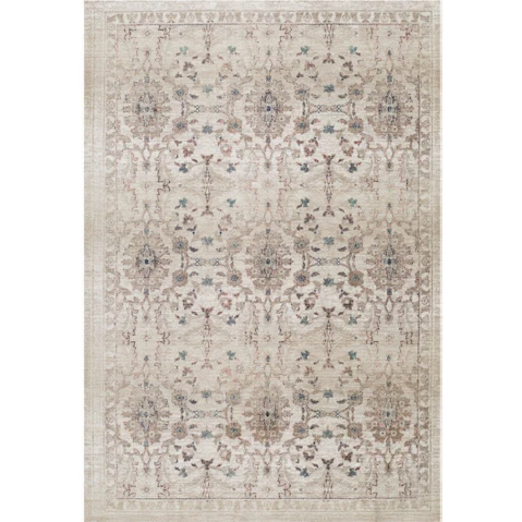 Highfield Floral Beige Boarder Rug - Large