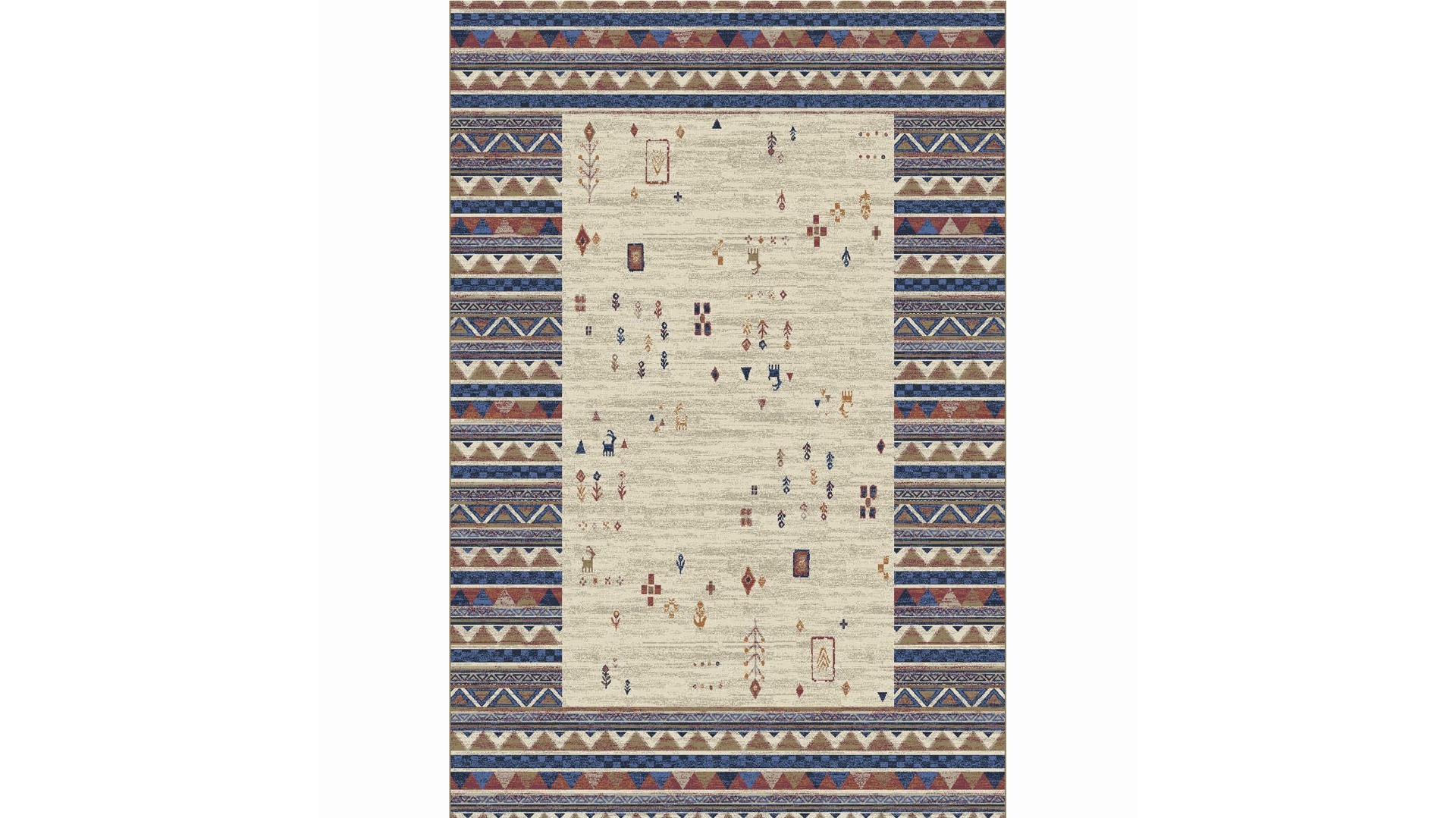 Highfield Apache Blue Boarder Rug - Large