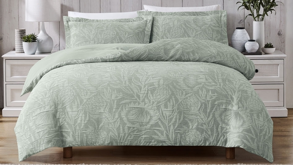 L'Avenue Pinita Sage Quilt Cover Set - Queen