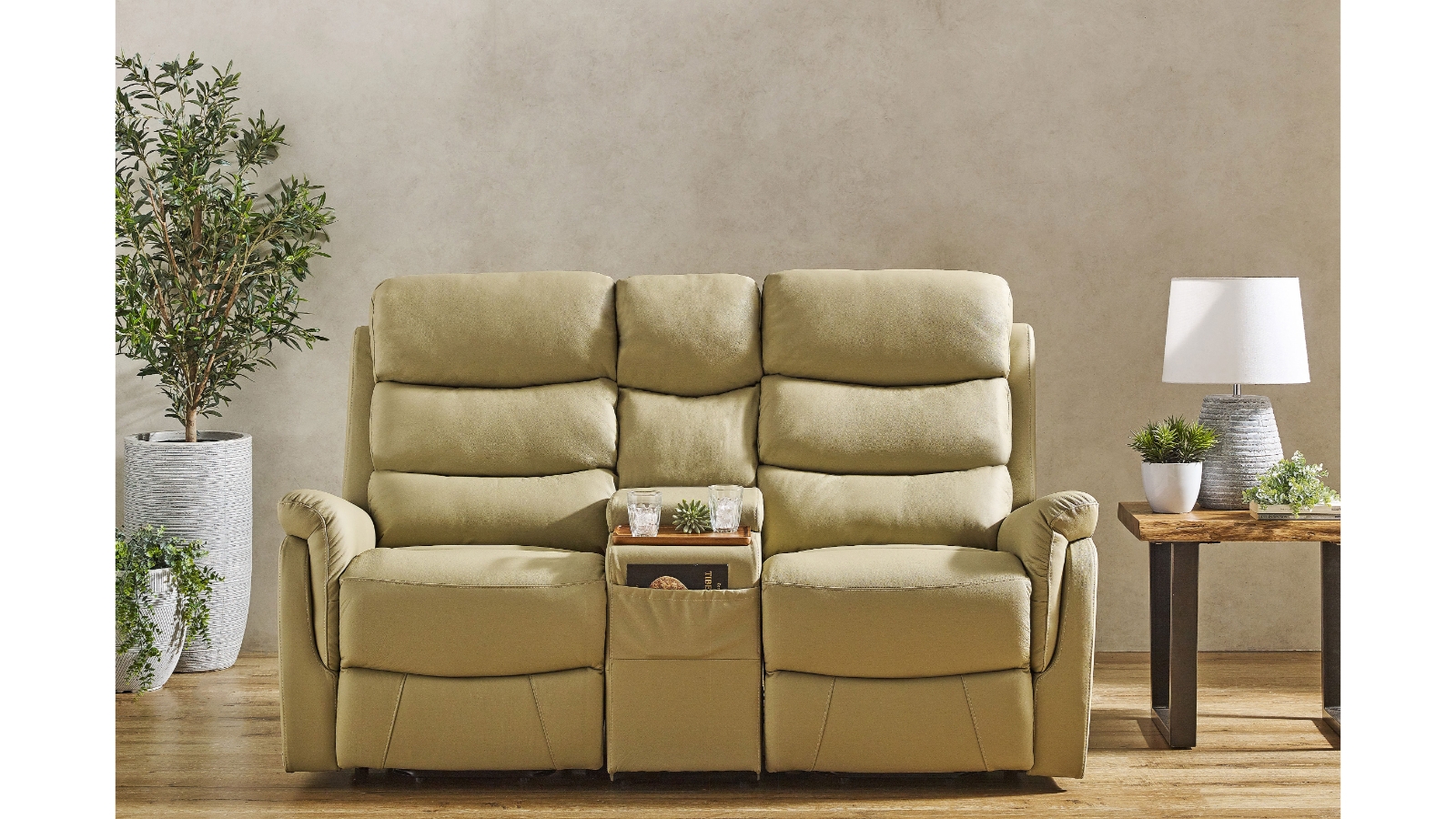 Nevada 2-Seater Leather Single Motor Lift Chair - Taupe