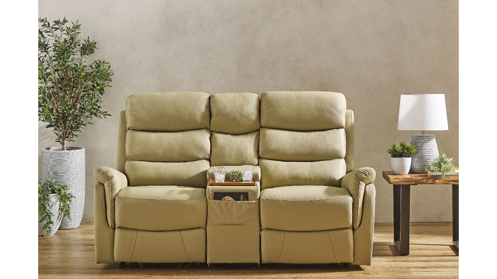 Nevada 2-Seater Leather Dual Motor Lift Chair - Taupe