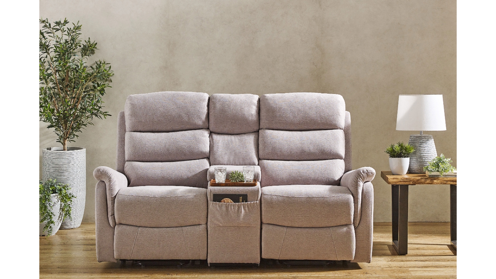 Nevada 2-Seater Fabric Single Motor Lift Chair - Fossil