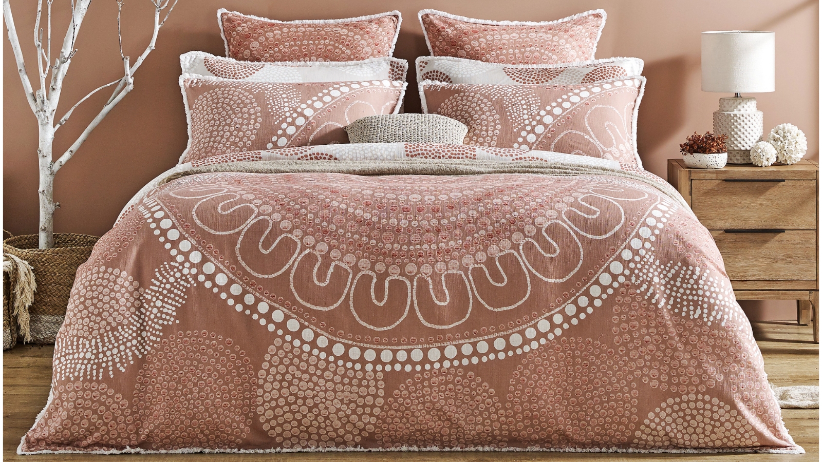 Ngunandhira Meeting Place Clay Quilt Cover Set - Single