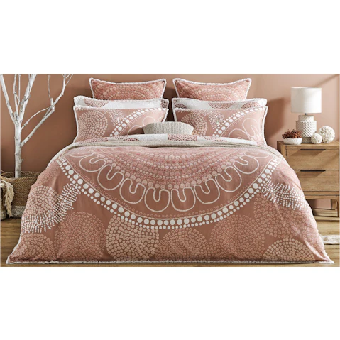 Ngunandhira Meeting Place Clay Quilt Cover Set - Single