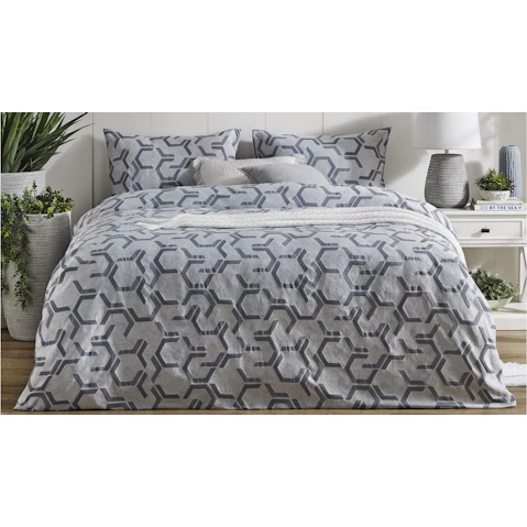 L'Avenue Kai Jacquard Blue Quilt Cover Set - Double
