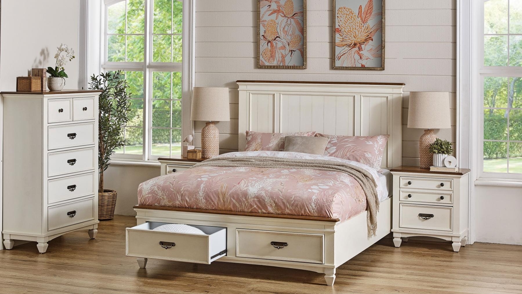 Farmhouse 2 Drawer Bed