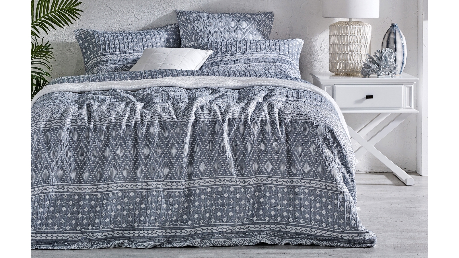 L'Avenue Bahama Jacquard Quilt Cover Set Harvey Norman