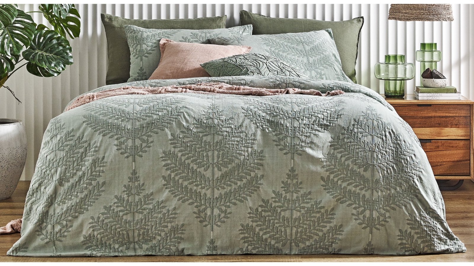L'Avenue Avalon Fern Quilt Cover Set - King