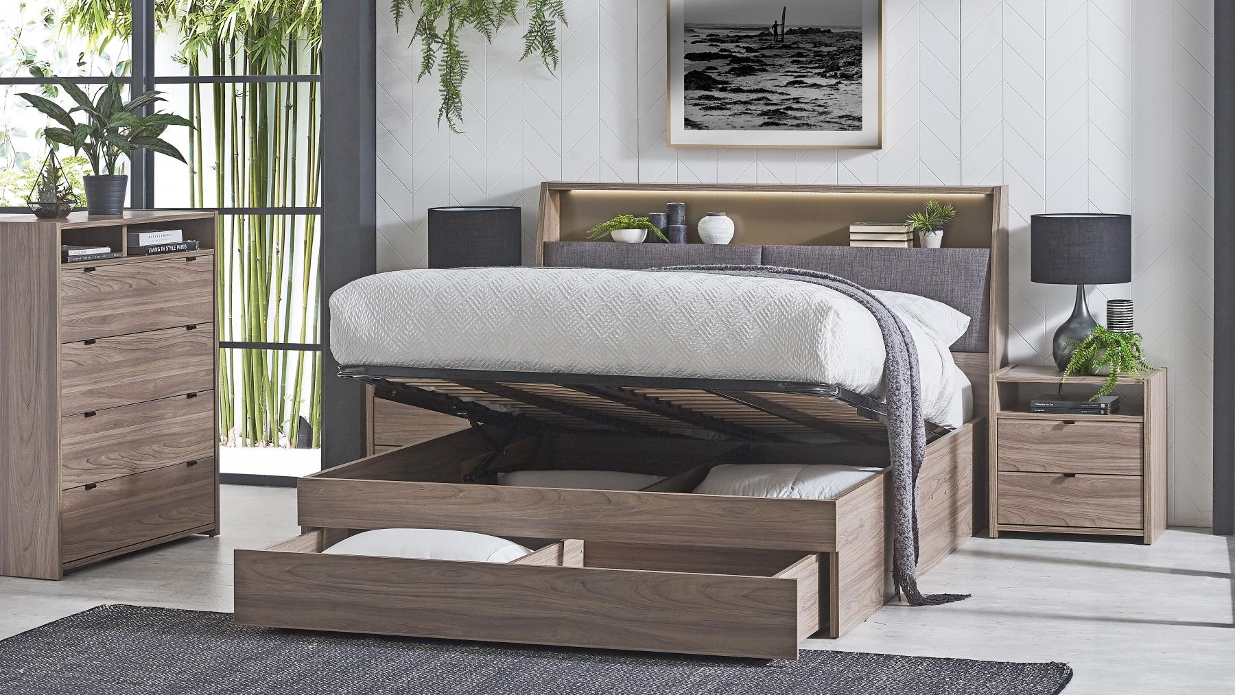 Torquay Gaslift Bed Double Harvey Norman