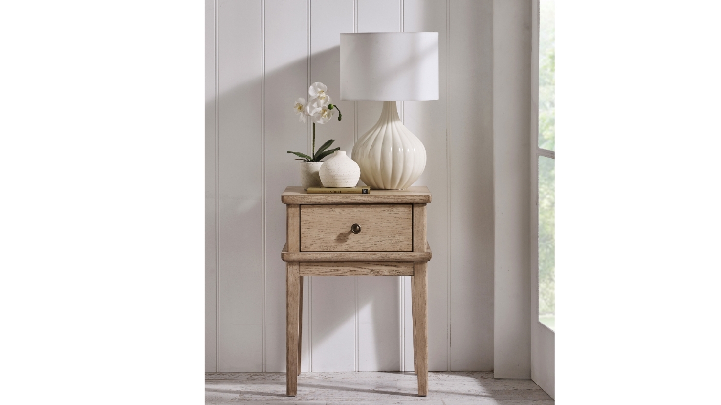 Savannah 1-Drawer Bedside Table - Ash