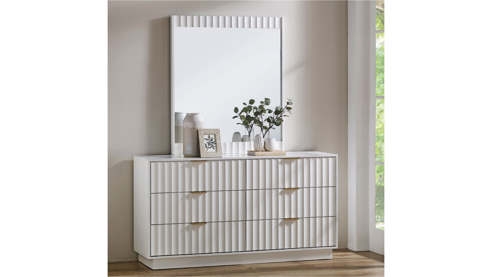 Ella 6-Drawer Dresser with Mirror