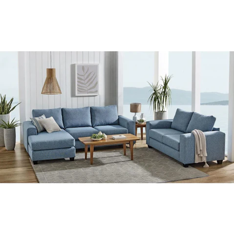 Brompton 2-Piece Fabric Lounge Suite - Cameo