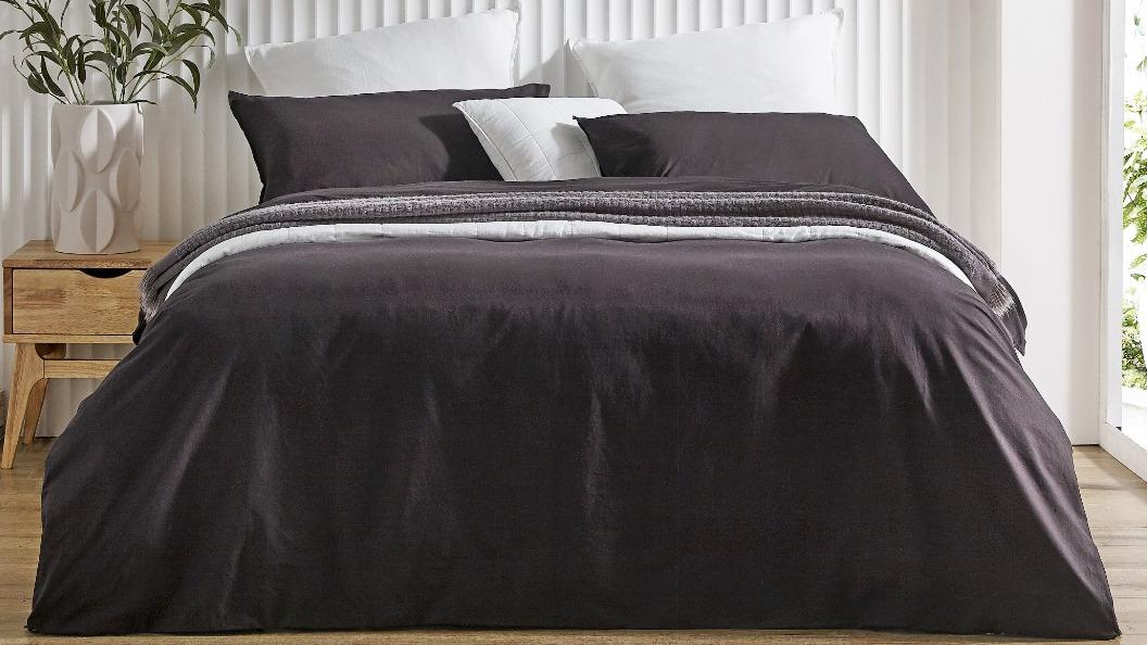 L'Avenue Max Cotton Black Quilt Cover Set Harvey Norman
