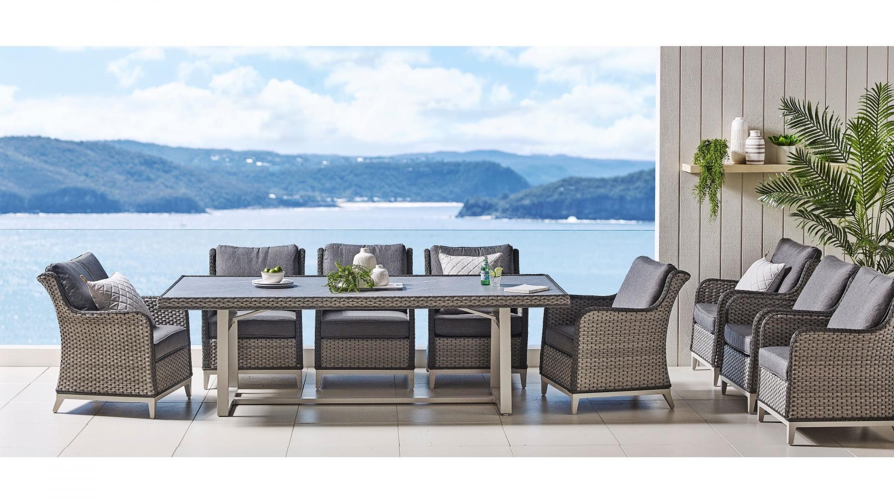 Ortego 9-Piece Outdoor Rectangular Dining Setting