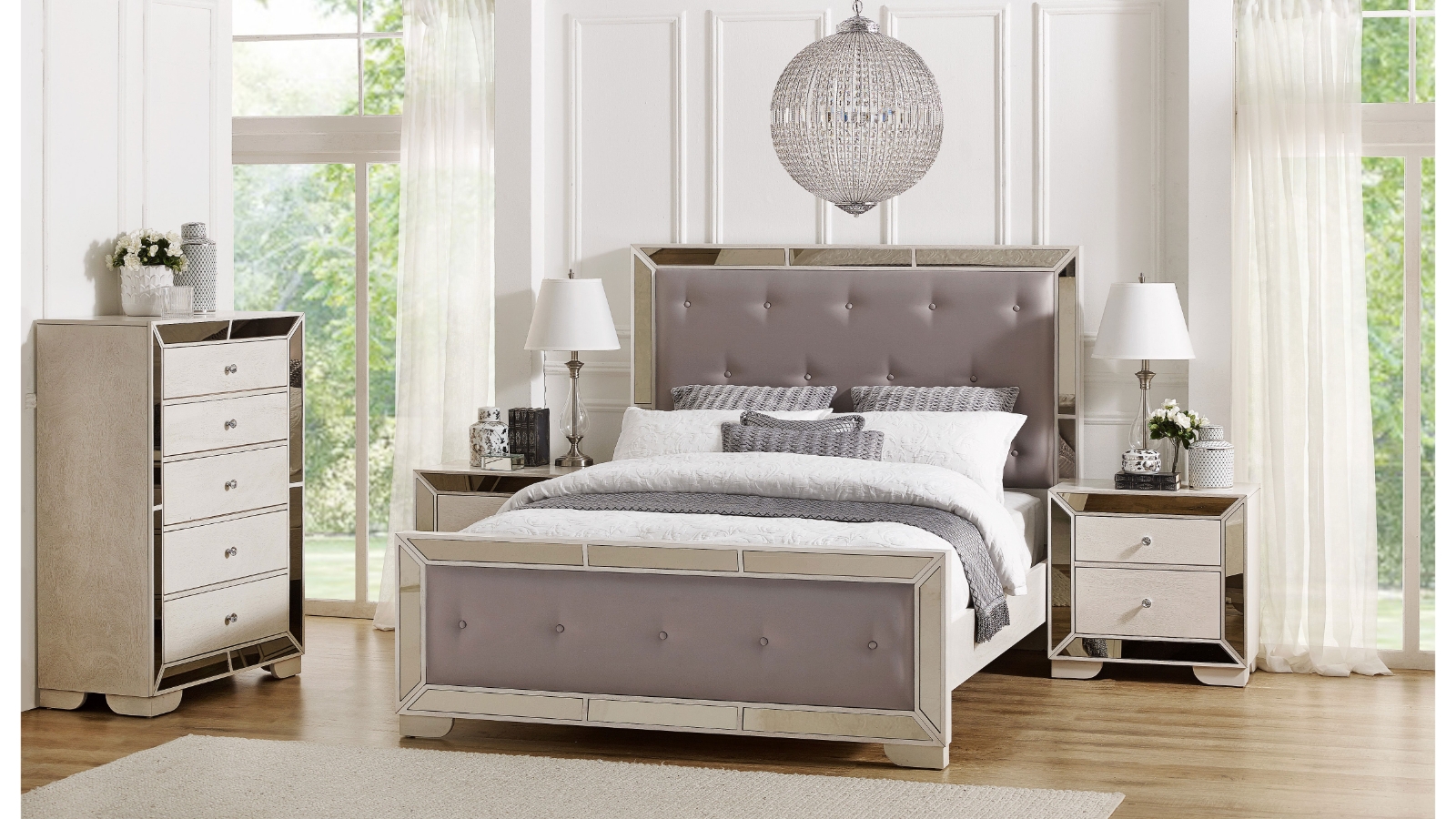 Juliette King Bed - Bisque White