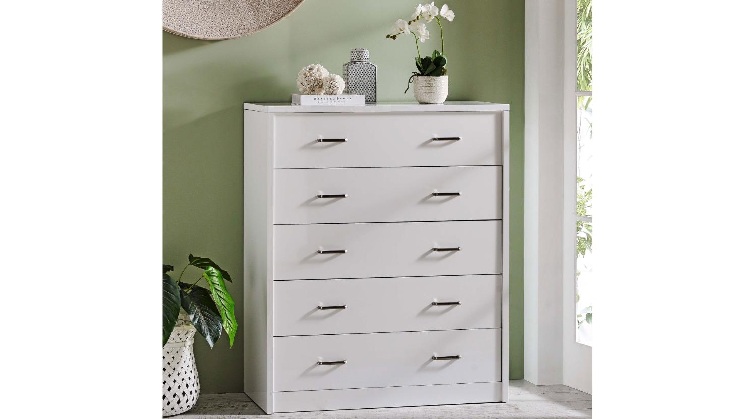 Edge 4-Drawer Tallboy White Harvey Norman